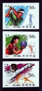 Korea PDR 1997 Games Golf Fencing Bowling 3v Imperf Mnh Sports